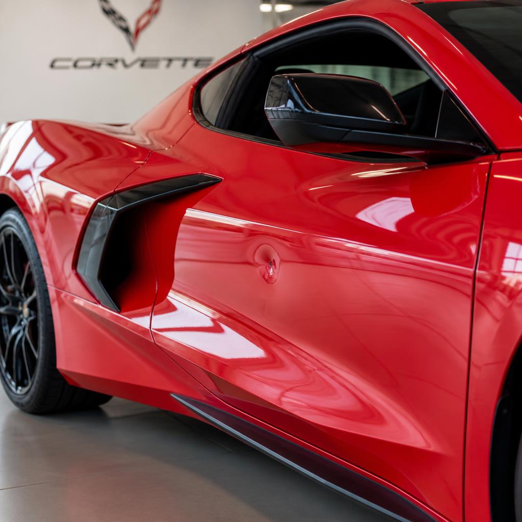 Chevrolet Corvette C8 — driver's door — before repair