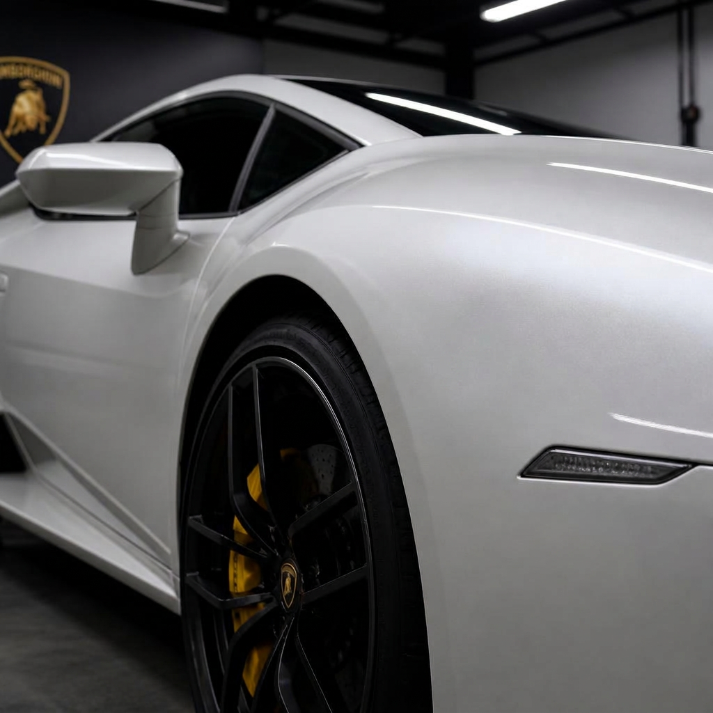 Lamborghini Huracán — front fender — after paintless dent repair