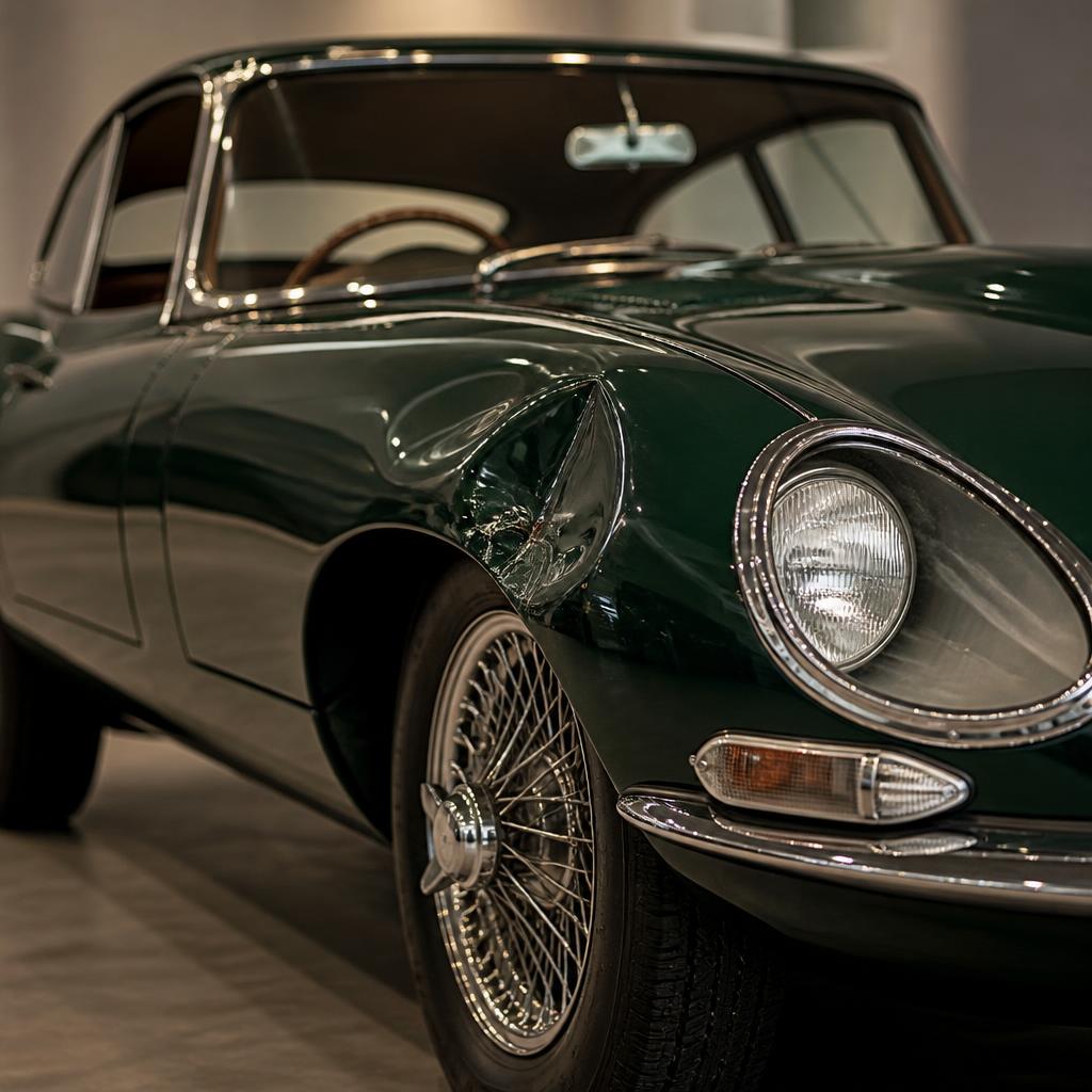Jaguar E-Type — front fender — before repair
