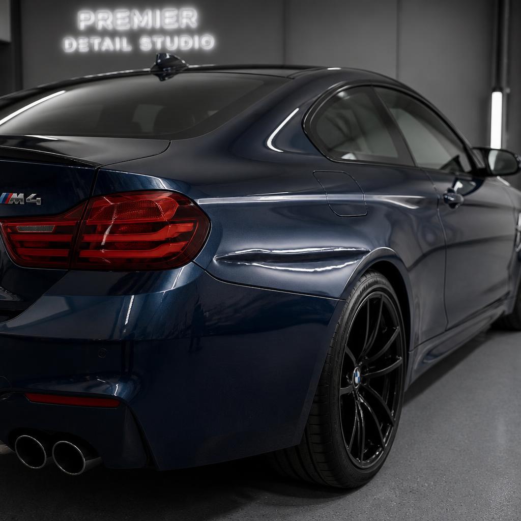 BMW M4 — rear quarter — before repair