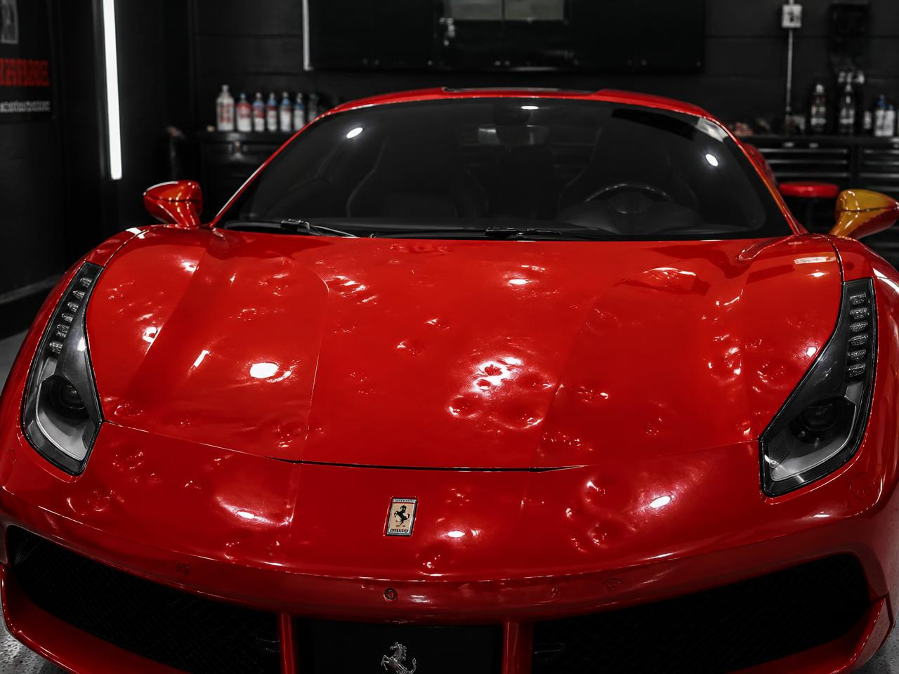 Ferrari 488 — hood & roof — before repair
